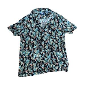 Havana‎ Jim Men's M Hawaiian Floral Rayon Short Sleeve Button-Up Tropical Shirt